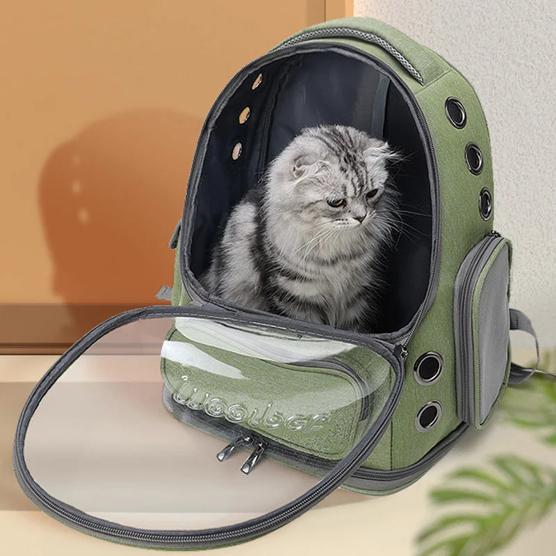 SmartPet™ Transparent Travel Backpack – Breathable Carrier for Cats & Small Dogs - HomeDashy