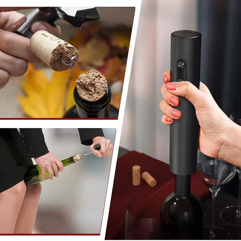 WineMaster™ Electric Opener & Pourer Set – Multifunctional Gift Set with Stopper & Pourer for Insta-Style - HomeDashy