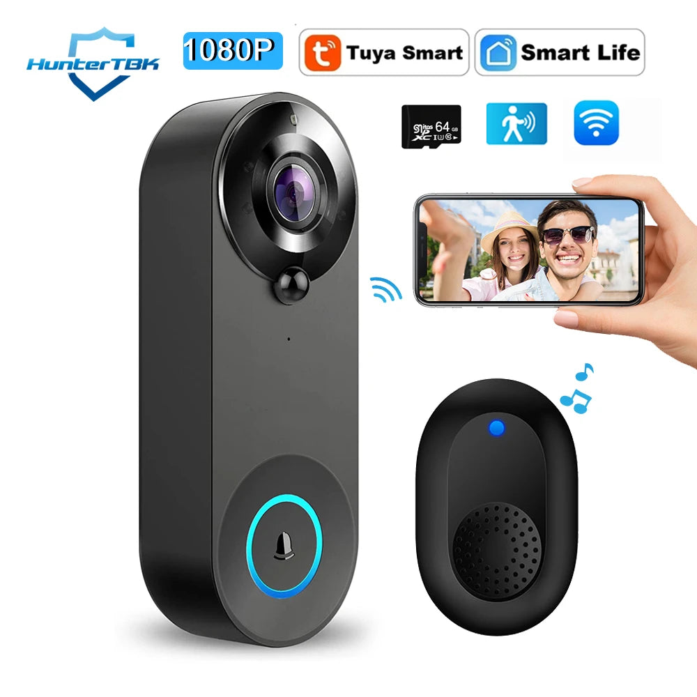 SmartGuard™ 1080P Wireless Video Doorbell – WiFi, Motion Detection & Night Vision for Enhanced Security - HomeDashy