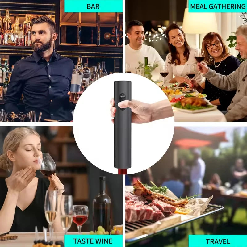 WineMaster™ Electric Opener & Pourer Set – Multifunctional Gift Set with Stopper & Pourer for Insta-Style - HomeDashy