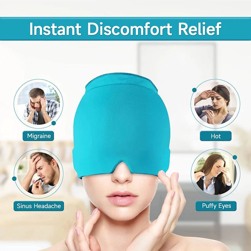 FormFit™ Gel Ice Headache Relief Cap – Cold Compress Therapy for Migraines & Stress - HomeDashy