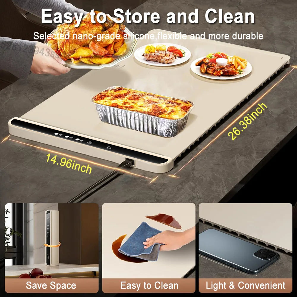 HeatMate™ Smart Warming Tray – Portable & Foldable Food Warmer with 3 Temp Settings - HomeDashy