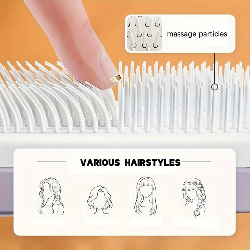 MagicGlide™ Rotating Self-Cleaning Hair Brush - HomeDashy