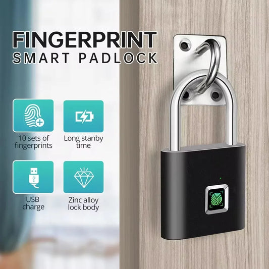 KERUI SecureLock™ – Keyless Fingerprint Smart Padlock | USB Rechargeable & Waterproof - HomeDashy