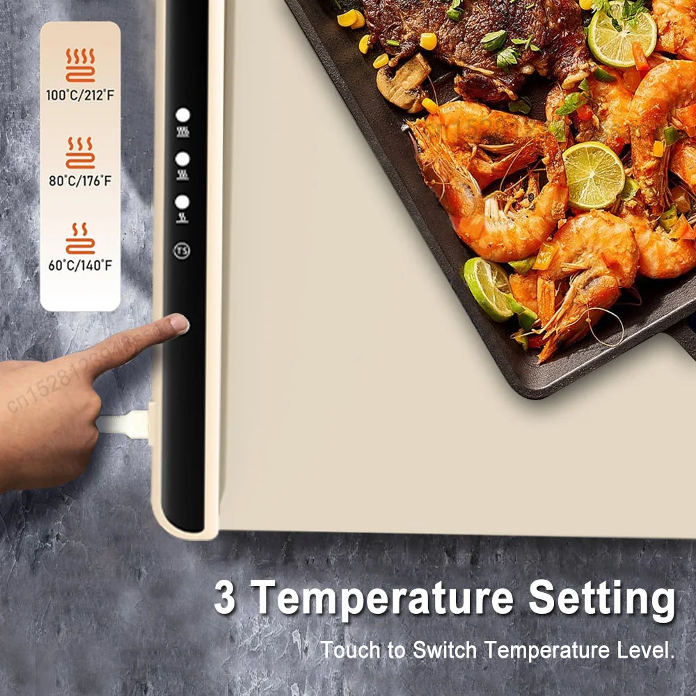 HeatMate™ Smart Warming Tray – Portable & Foldable Food Warmer with 3 Temp Settings - HomeDashy