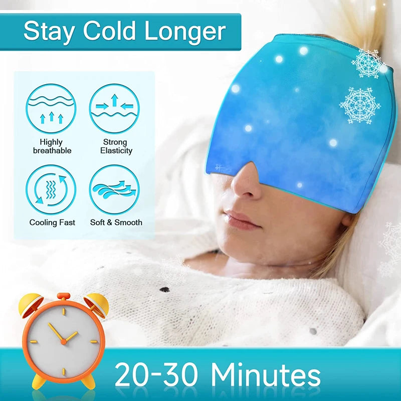 FormFit™ Gel Ice Headache Relief Cap – Cold Compress Therapy for Migraines & Stress - HomeDashy