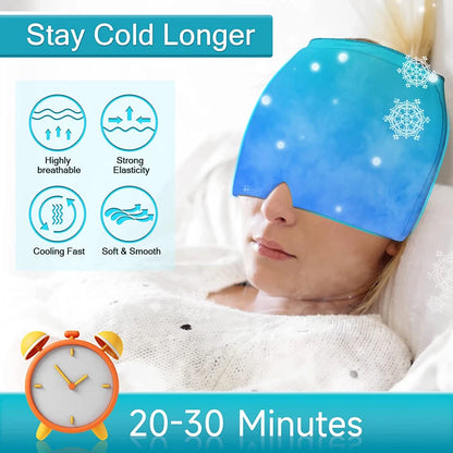 FormFit™ Gel Ice Headache Relief Cap – Cold Compress Therapy for Migraines & Stress - HomeDashy