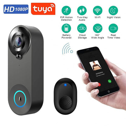 SmartGuard™ 1080P Wireless Video Doorbell – WiFi, Motion Detection & Night Vision for Enhanced Security - HomeDashy