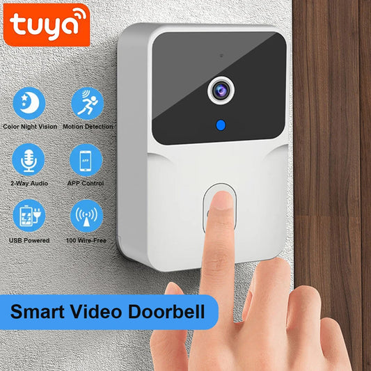 TuyaGuard™ Smart WiFi Video Doorbell 480P – HD Wireless Camera & IR Alarm for Home Security - HomeDashy