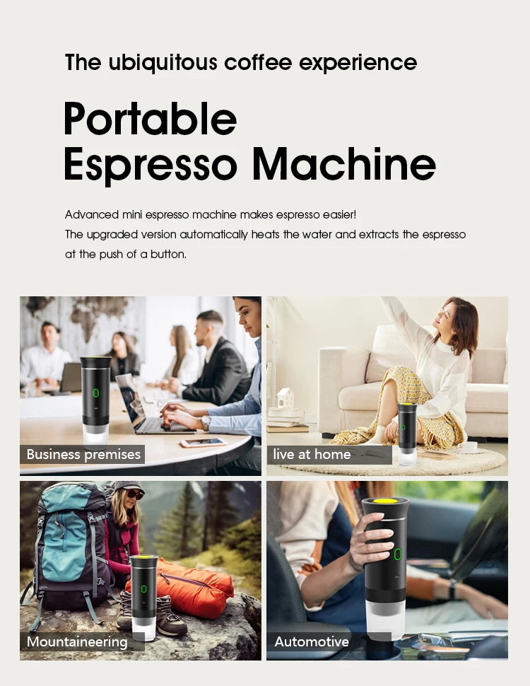 TravelBrew 3-in-1 Wireless Espresso Maker – Portable Coffee Machine for Car, Home & Camping - HomeDashy