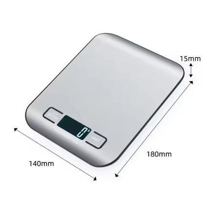 Digital Precision Kitchen Scale – LED Display, 5kg/1g Stainless Steel Weighing for Food, Baking & More - HomeDashy